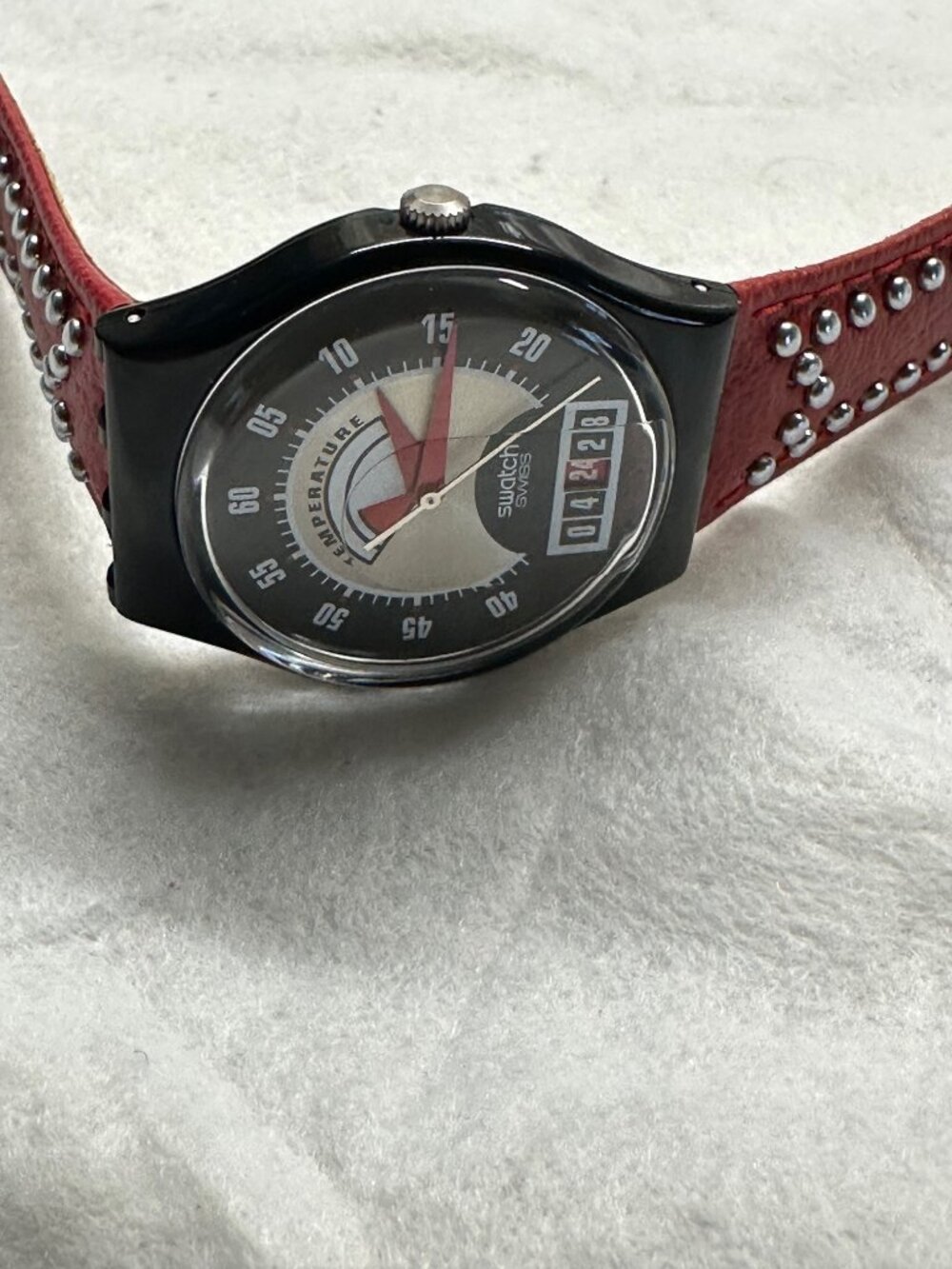 Swatch Watch Red Flame GB418 Vintage 1995 - Picture 4 of 7